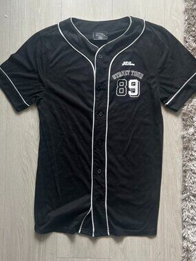 No Fear Baseball Jersey Size Small Street Tour 89 Black